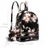 LT1707 - Miss Lulu Leather Look Small Fashion Floral Backpack Black