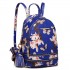 LT1707 - Miss Lulu Leather Look Small Fashion Floral Backpack Navy