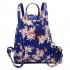 LT1707 - Miss Lulu Leather Look Small Fashion Floral Backpack Navy