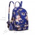 LT1707 - Miss Lulu Leather Look Small Fashion Floral Backpack Navy
