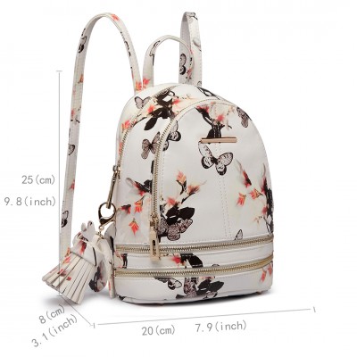 Showudesigns PU Leather Mini Backpack For Women & Teen Girls - Cute Dolphin Flower Print Small Daypack - View #9