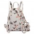 LT1707 - Miss Lulu Leather Look Small Fashion Floral Backpack White