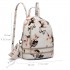 LT1707 - Miss Lulu Leather Look Small Fashion Floral Backpack White