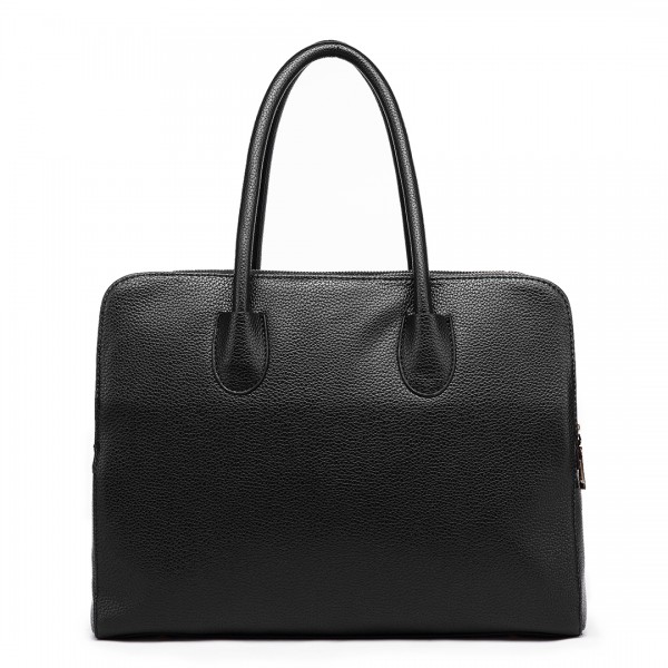 LT1726 - Miss Lulu Textured PU Leather Medium Size Classic Tote Bag Shoulder Bag
