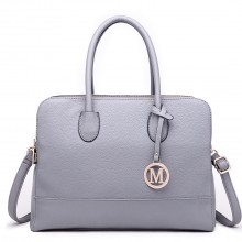 LT1726 à Mlle Textured pu-r redressement tout Tote Medium Leather Classic Bag Shoulder Bag Grey