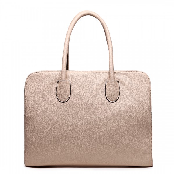 LT1726 - Miss Lulu strukturiertem PU Leder mittlerer Größe klassische Tasche Schultertasche Tan