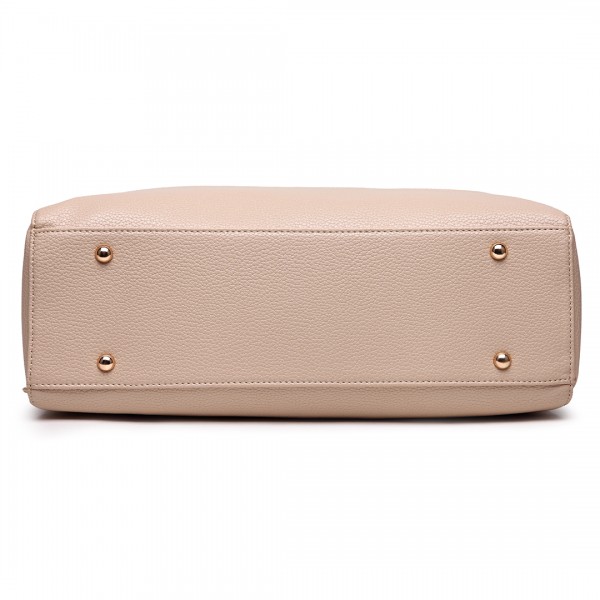 LT1726 - Miss Lulu strukturiertem PU Leder mittlerer Größe klassische Tasche Schultertasche Tan