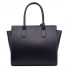 LT1736 - Miss Lulu Structured Work Shoulder Bag Black & White
