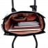 LT1736 - Miss Lulu Structured Work Shoulder Bag Black & White