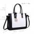 LT1736 - Miss Lulu Structured Work Shoulder Bag Black & White
