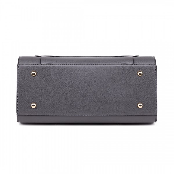 LT1736 - Miss Lulu Structured Work Shoulder Bag Grey LT1736 - Miss Lulu Structured Work Shoulder Bag Grey