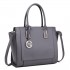 LT1736 - Miss Lulu Structured Work Shoulder Bag Grey LT1736 - Miss Lulu Structured Work Shoulder Bag Grey