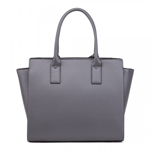 LT1736 - Miss Lulu Structured Work Shoulder Bag Grey LT1736 - Miss Lulu Structured Work Shoulder Bag Grey