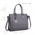 LT1736 - Miss Lulu Structured Work Shoulder Bag Grey LT1736 - Miss Lulu Structured Work Shoulder Bag Grey