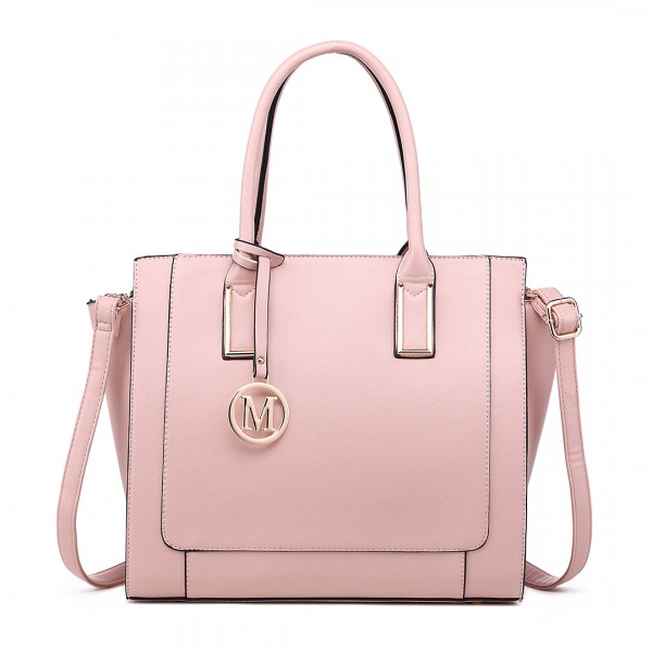 LT1736 - Miss Lulu Structured Work Shoulder Bag Nude