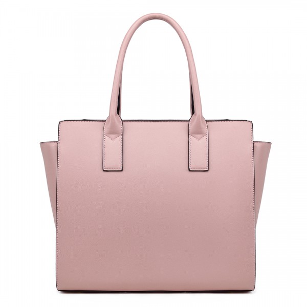 LT1736 - Miss Lulu Structured Work Shoulder Bag Nude