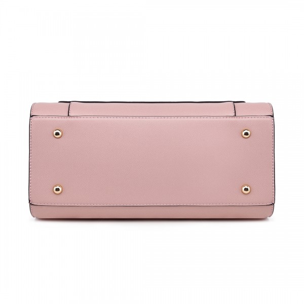 LT1736 - Miss Lulu Structured Work Shoulder Bag Nude