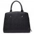 LT1747 BK - Miss Lulu Front Pocket Tote Handbags with Purse Black