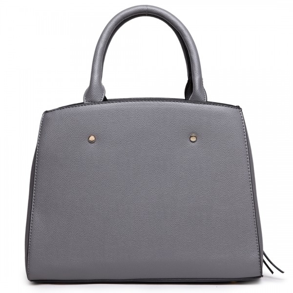 LT1747 GY - Miss Lulu Front Pocket Tote Handbags with Purse Grey