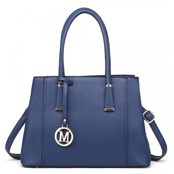 LT1748 BE - Miss Lulu Multi-Compartment Large Handbags Blue