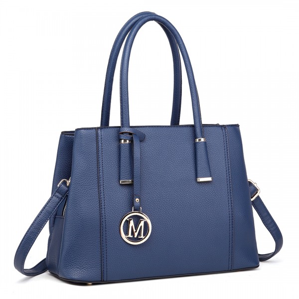LT1748 BE - Miss Lulu Multi-Compartment Large Handbags Blue