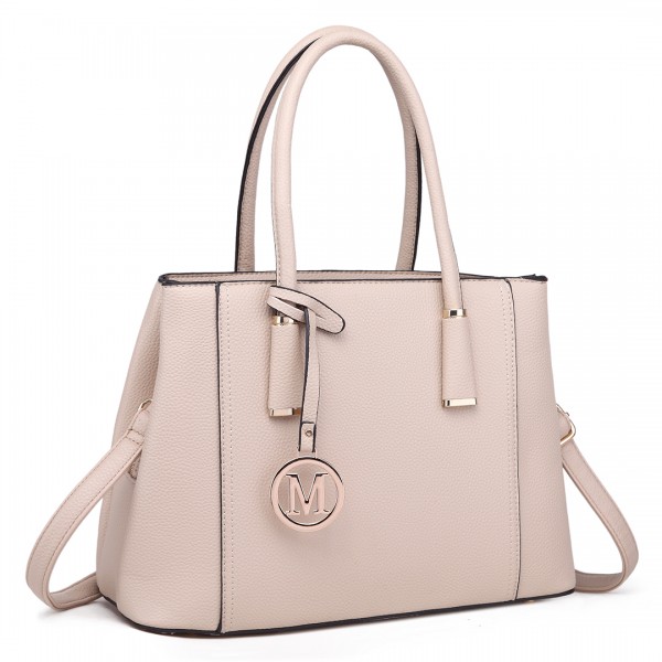 LT1748 BG - Miss Lulu Leder Look Umhängetasche Beige