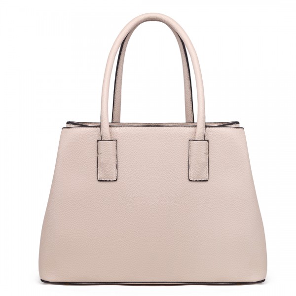 LT1748 BG - Miss Lulu Leder Look Umhängetasche Beige