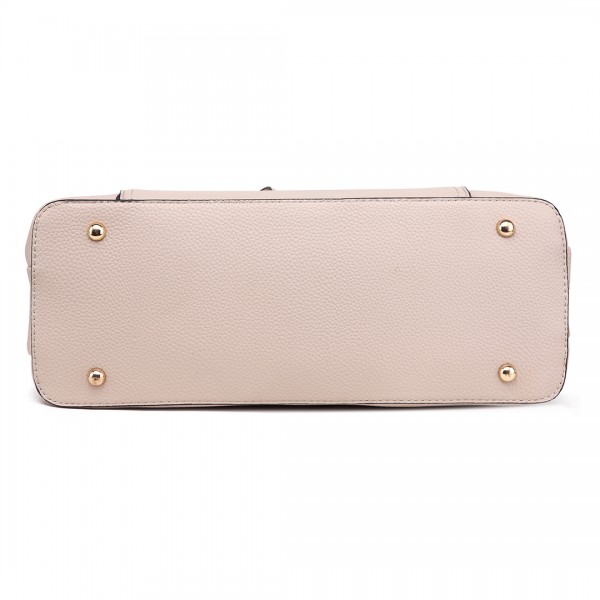 LT1748 BG - Miss Lulu Leder Look Umhängetasche Beige