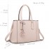 LT1748 BG - Miss Lulu Leder Look Umhängetasche Beige