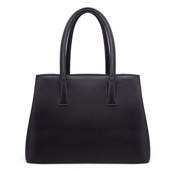 LT1748 BK - Miss Lulu Multi-Compartment Large Handbags Black