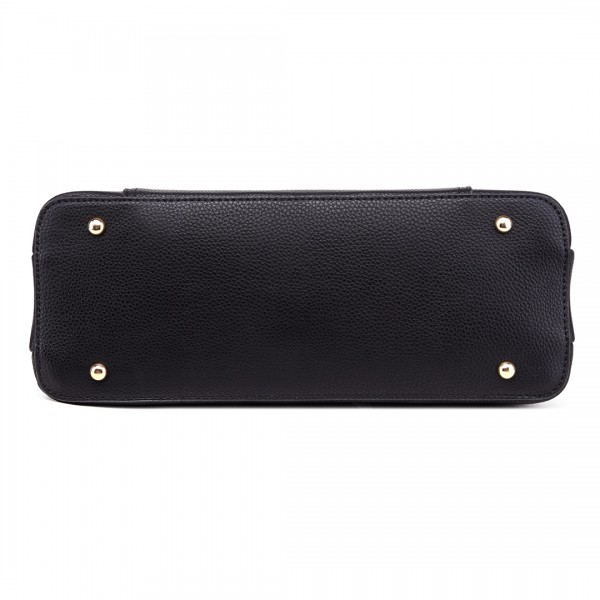 LT1748 BK - Miss Lulu Multi-Compartment Large Handbags Black