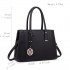 LT1748 BK - Miss Lulu Multi-Compartment Large Handbags Black