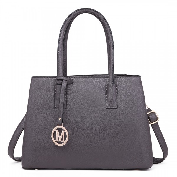 LT1748 GY - Miss Lulu Multi-Compartment Large Handbags Grey