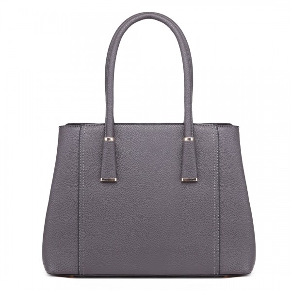 LT1748 GY - Miss Lulu Multi-Compartment Large Handbags Grey