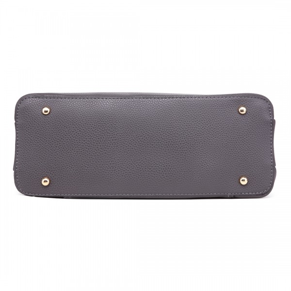 LT1748 GY - Miss Lulu Multi-Compartment Large Handbags Grey