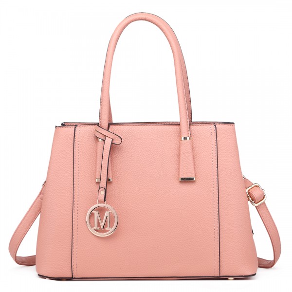 LT1748 PK - Miss Lulu Multi-Compartment Large Handbags Pink