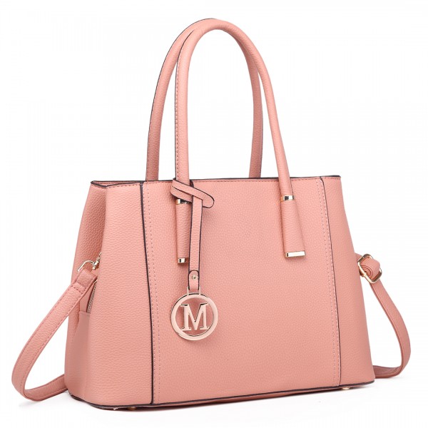 LT1748 PK - Miss Lulu Multi-Compartment Large Handbags Pink