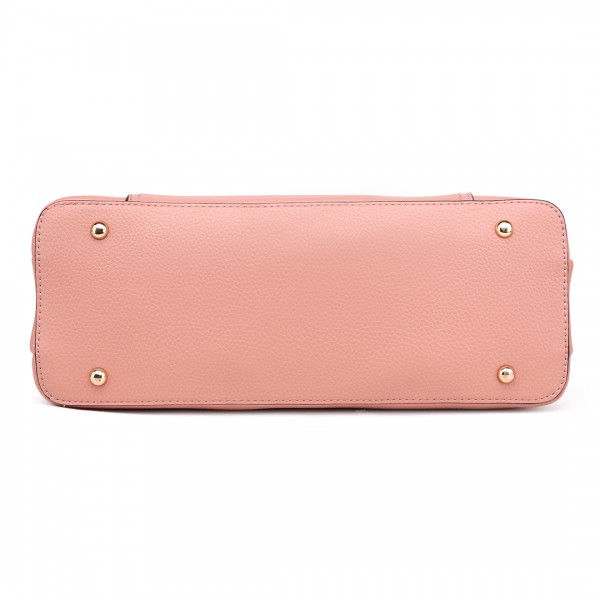 LT1748 PK - Miss Lulu Multi-Compartment Large Handbags Pink