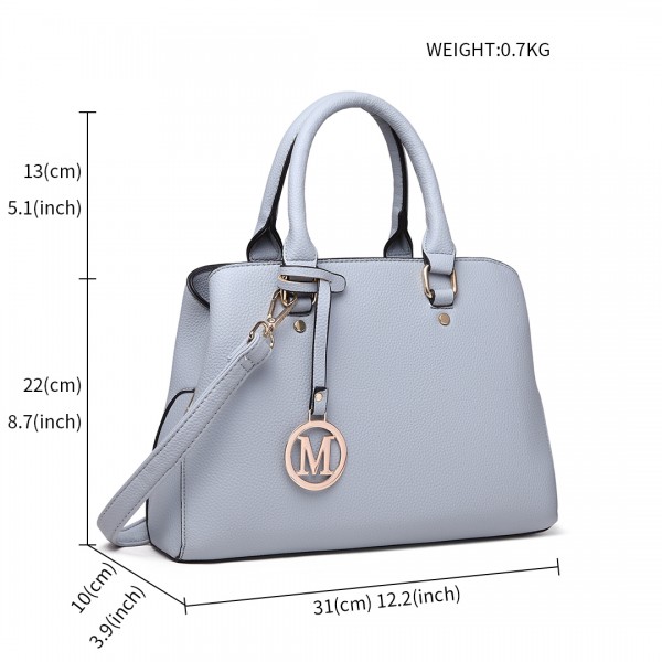 LT1752 - Miss Lulu Medium Tote Handbags Blue