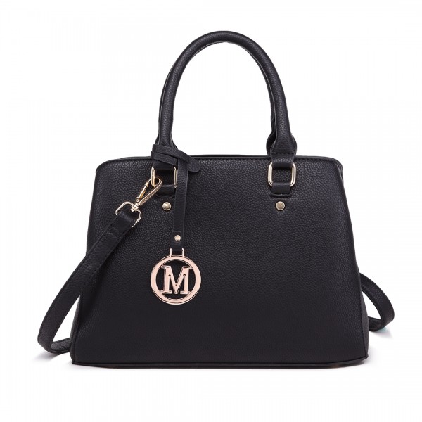 LT1752 - Miss Lulu Medium Tote Handbags Black