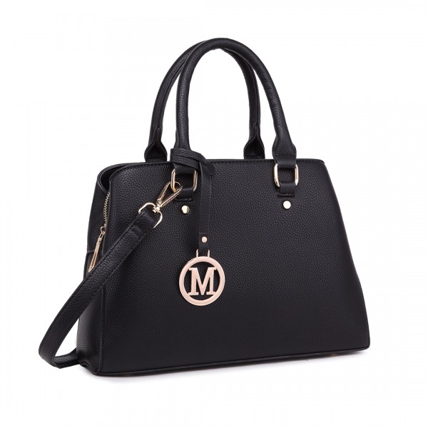 LT1752 - Miss Lulu Medium Tote Handbags Black