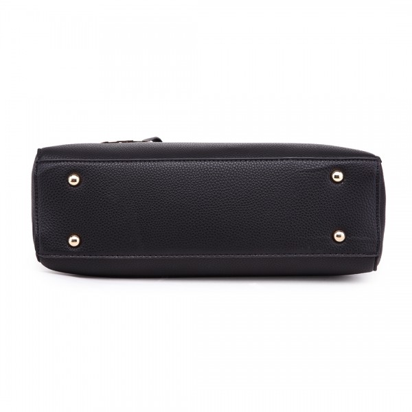 LT1752 - Miss Lulu Medium Tote Handbags Black