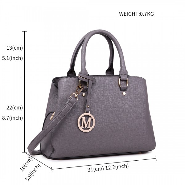 LT1752 - Miss Lulu Medium Tote Handbags Grey