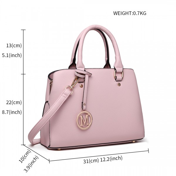 LT1752 - Miss Lulu Medium Tote Handbags Pink