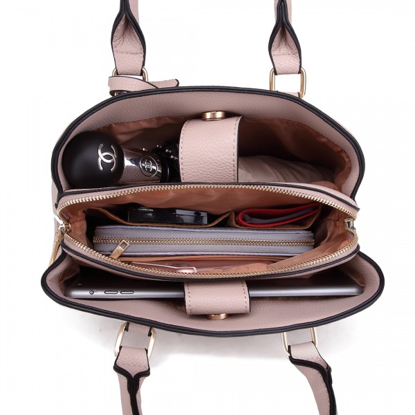 LT1752 - Miss Lulu Medium Tote Handbags Tan