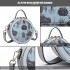 LT1810 BE Miss Lulu PU Leather Round Zip Cross Body Printed Bag Blue LT1810 BE Miss Lulu PU Leather Round Zip Cross Body Printed Bag Blue