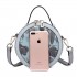 LT1810 BE Miss Lulu PU Leather Round Zip Cross Body Printed Bag Blue LT1810 BE Miss Lulu PU Leather Round Zip Cross Body Printed Bag Blue