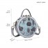 LT1810 BE Miss Lulu PU Leather Round Zip Cross Body Printed Bag Blue LT1810 BE Miss Lulu PU Leather Round Zip Cross Body Printed Bag Blue