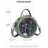 LT1810 BK/GN Miss Lulu PU Leather Round Zip Cross Body Printed Bag Black/Green LT1810 BK/GN Miss Lulu PU Leather Round Zip Cross Body Printed Bag Black/Green