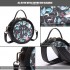 LT1810 BK Miss Lulu PU Leather Round Zip Cross Body Printed Bag Black LT1810 BK Miss Lulu PU Leather Round Zip Cross Body Printed Bag Black